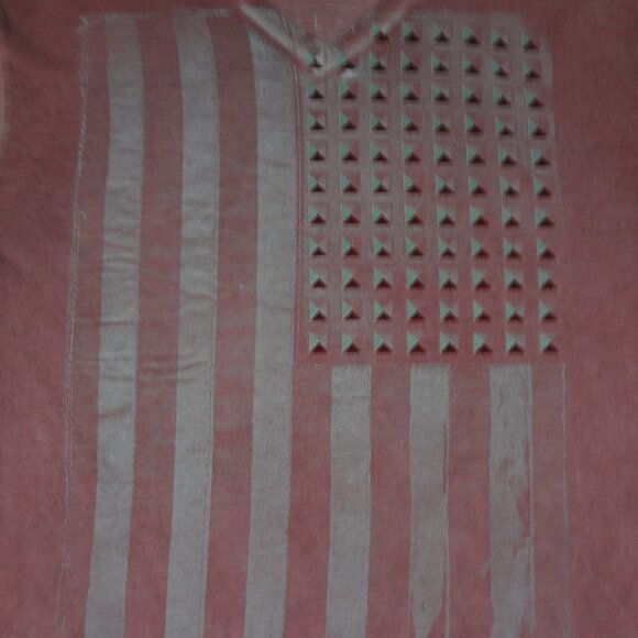 MARC ECKO DISTRESSED AMERICAN FLAG V-NECK RED LARGE T-SHIRT K858 - Picture 1 of 4